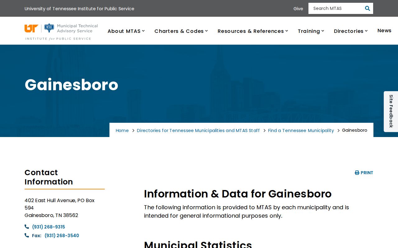 Gainesboro criminal records municipal directory information