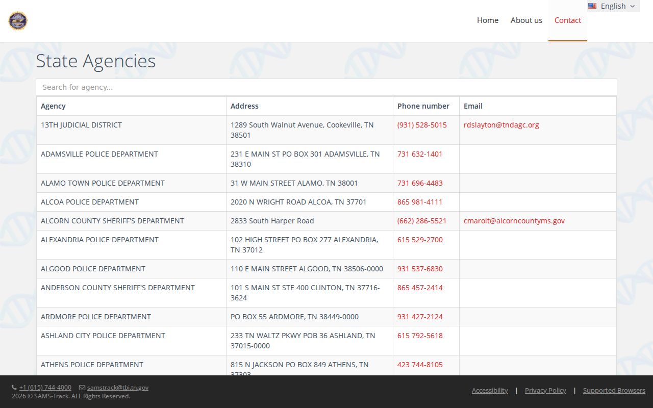 Jackson County arrest records TBI law enforcement directory