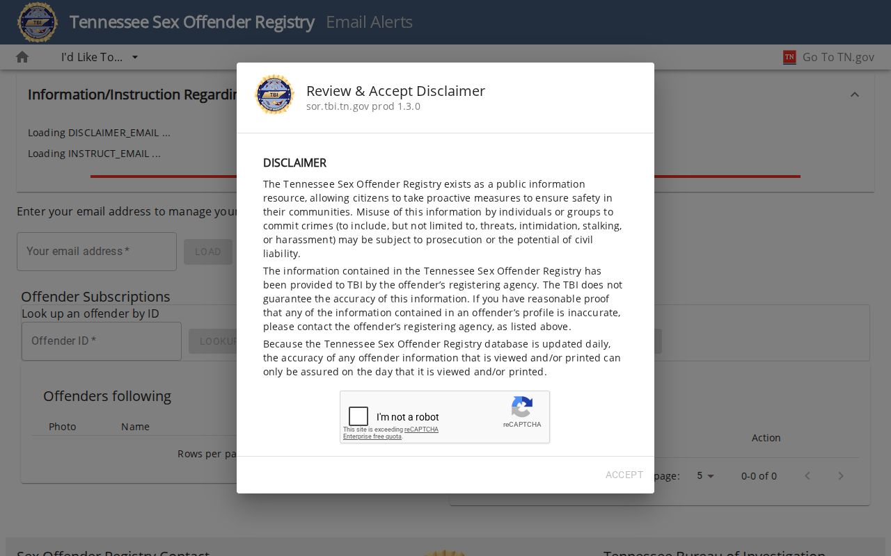 Jackson County sex offender registry email alert signup